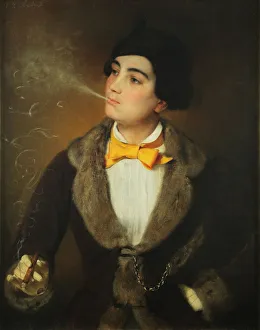 Smoker Collection: The Emancipated One. Portrait of Louise Aston (1814-1871), c. 1847