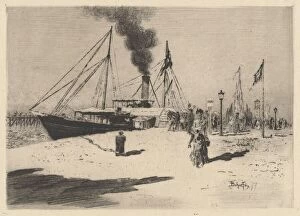 Embarcadere à Trouville (Wharf at Trouville), 1877. Creator: Felix Hilaire Buhot