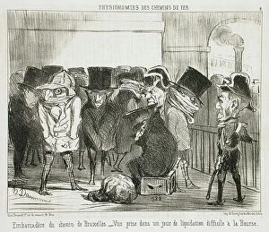 Satirical Collection: Embarcadère du chemin de Bruxelles, 1852. Creator: Honore Daumier