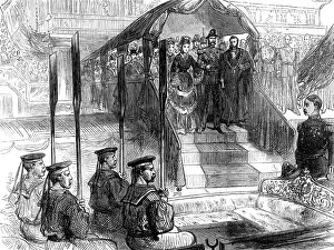Landing Stage Prints: Embarkation of the Emperor of Russia at Gravesend, 1874. Creator: Unknown