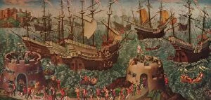 Seascape Gallery: The Embarkation of Henry VIII at Dover c1540