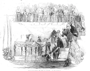 Ebenezer Gallery: Embarkation of Her Majesty, at Woolwich, 1844. Creator: Ebenezer Landells