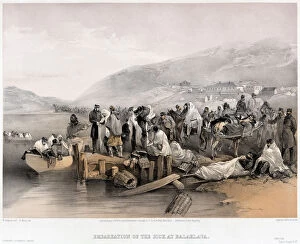 British Fleet Gallery: The Embarkation of the sick at Balaklava, 1855. Artist: Simpson, William (1832-1898)