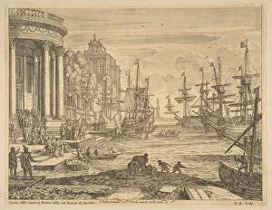 Claude Gellée Gallery: Embarkation of St. Ursula, 1665. Creator: Claude Lorrain