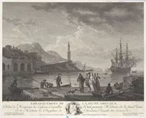 Monument Collection: Embarkation of the Young Greek, ca. 1771. Creator: Yves Le Gouaz