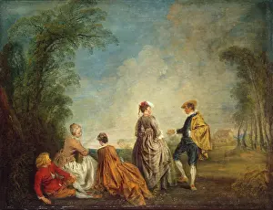 Al Fresco Prints: The Embarrasing Proposal, 1715. Creator: Jean-Antoine Watteau