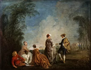 Convention Gallery: An Embarrassing Proposal, 1715-1716. Artist: Jean-Antoine Watteau