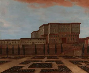 Diplomatic Prints: An Embassy Building in Pera, c.1720-c.1744. Creator: Workshop of Jean Baptiste Vanmour