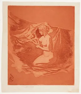 Roussel Theodore Prints: Embers Glow, 1890-97. Creator: Theodore Roussel