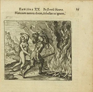 Graphics Prints: Emblem 20. Nature teaches nature to overcome fire
