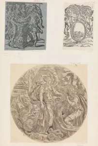 Emblem from a Book with Putti and a Unicorn. Creator: Anon
