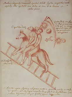 Ascending Prints: Emblematical drawing, 17th century. Creator: Unknown