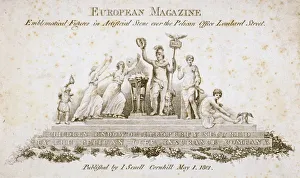 Insurance Company Prints: Emblematical figures over the Pelican Life Office