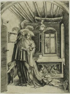 Master Mz Prints: The Embrace, 1503, printed c. 1600. Creator: Master MZ