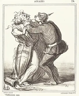 Territorial Prints: Embrassons nous, 1867. Creator: Honore Daumier