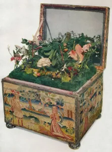 Female Likeness Prints: Embroidered Casket, 17th Century, (1929)