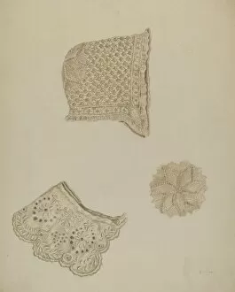 Watercolor And Graphite On Paperboard Collection: Embroidered Collar, c. 1938. Creator: Eva Wilson