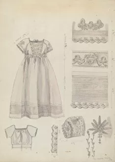 Embroidered Dress & Mull Cap, 1936. Creator: Ella Josephine Sterling