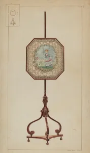 Embroidered Fire Screen, c. 1937. Creator: Ernest A Towers Jr