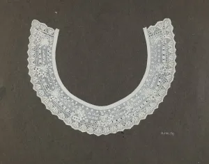 Linen Prints: Embroidered Linen Collar, c. 1937. Creator: Edith Miller
