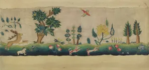 Crewel Prints: Embroidered Petticoat Border, c. 1936. Creator: Lawrence Peterson