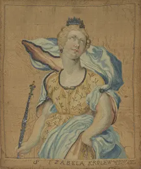Named Prints: Embroidered picture-Blessed Isabelle of France, 1814. Creator: A.Risakoska
