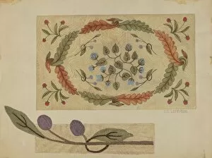 Carpets Gallery: Embroidered Rug, 1935 / 1942. Creator: Jules Lefevere