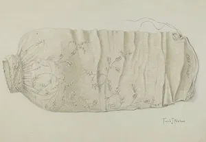 Frank Nelson Prints: Embroidered sleeve, c. 1938. Creator: Frank Nelson