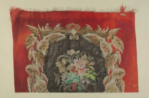 Cover Collection: Embroidered Stool Cover, c. 1939. Creator: Carmel Wilson