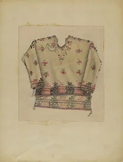 Michael Trekur Prints: Embroidered Woman's Dress, 1935/1942. Creator: Michael Trekur