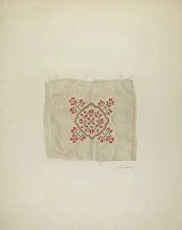 Embroidery Detail, c. 1940. Creator: Emily Gierman