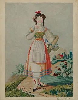 Young Women Collection: Embroidery Needlepoint, c. 1937. Creator: Eugene Croe