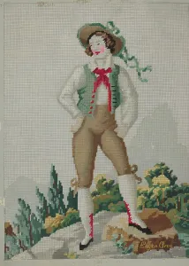 Needlepoint Prints: Embroidery Needlepoint, c. 1937. Creator: Eugene Croe