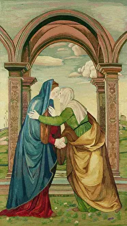 Relative Prints: Embroidery, The Salutation, 1910. Creators: Jane Cory, Mariotto Albertinelli