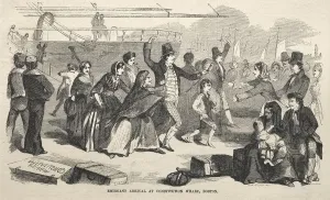Emigrant Arrival at Constitution Wharf, Boston, 1857. Creator: Winslow Homer (American, 1836-1910)