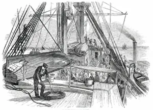Settlers Prints: Emigrant Needlewomen on Deck, 1850. Creator: Unknown