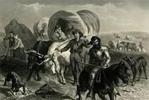 Caravan Gallery: Emigrants Crossing the Plains, c1869, (1874). Creator: Henry Bryan Hall Jr