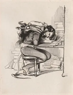 Lithograph On Chine Collé Gallery: Emile Forgues (Old Nick), c. 1835-1840. Creator: Paul Gavarni (French, 1804-1866)