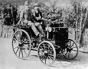 Panhard Prints: Emile Levassor in a Panhard-Levassor, c1890-c1895