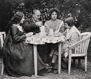 Emile Zola, French novelist, with his family, 1899