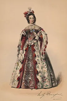 John Richard Gallery: Emily Duchess of Beaufort in costume for Queen Victorias Bal Costume, May 12 1842, (1843)