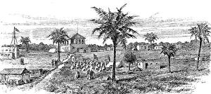 Zanzibar Tanzania Prints: Emin Pasha Relief Expedition: sketches from Zanzibar - Bagamoyo