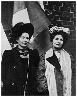 Emmeline Goulden Gallery: Emmeline Pankhurst, British suffragette, and her daughter Christabel, early 20th century (1956)