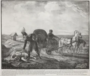 Von 1794 After 1880 Prints: Emperor Alexander I helps a needy person