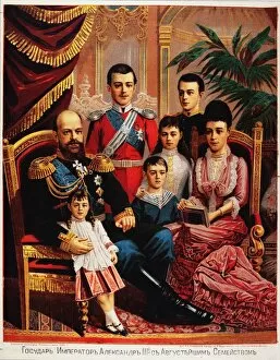 Alexander Alexandrovich Gallery: Emperor Alexander III with His Family, 1889. Artist: Anonymous