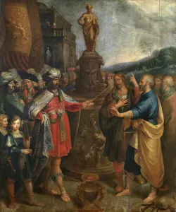Francken Frans Ii Prints: The Emperor Diocletian shows the Statue of Asclepius, 1624. Creator: Frans Francken II