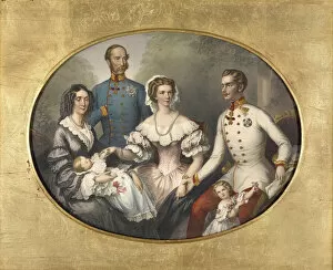 Franz Joseph I Of Austria Gallery: The Emperor Family of Austria, 1856. Artist: Bayer, Joseph (1820-1879)