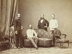 Franz Joseph I Gallery: Emperor Franz Joseph I of Austria with his brothers, 1864. Creator: Anonymous