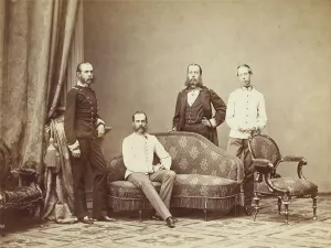Franz Joseph Prints: Emperor Franz Joseph I of Austria with his brothers, 1864. Creator: Anonymous