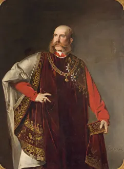 Franz Joseph Prints: Emperor Franz Joseph I. of Austria in the regalia of the Order of the Golden Fleece, 1880s